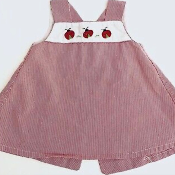 Petit Ami Baby Girl Red Stripe Ladybug Dress Size 18 Months - Picture 1 of 5